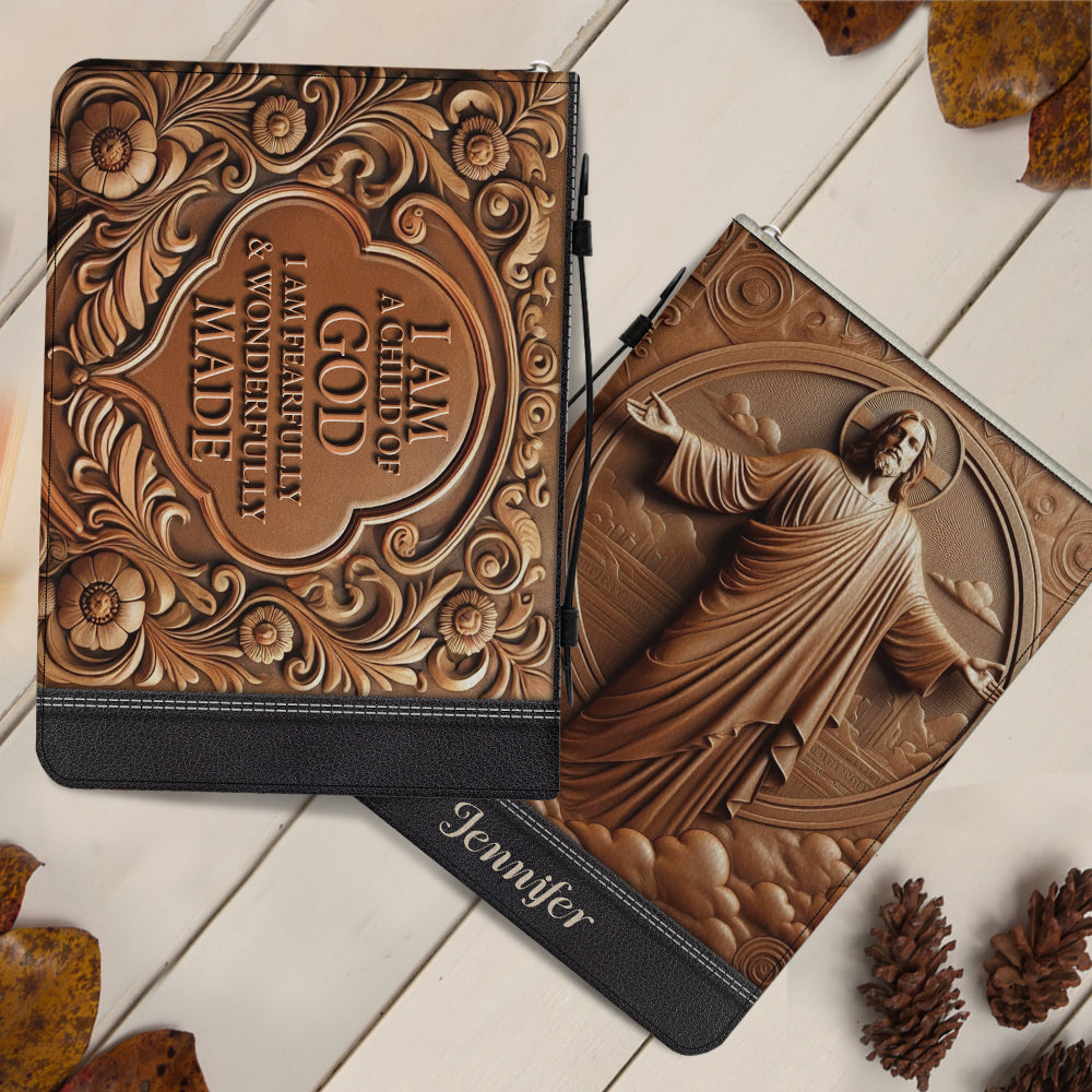 I'm A Child Of God - Personalized Christian Leather Bible Cover Bag