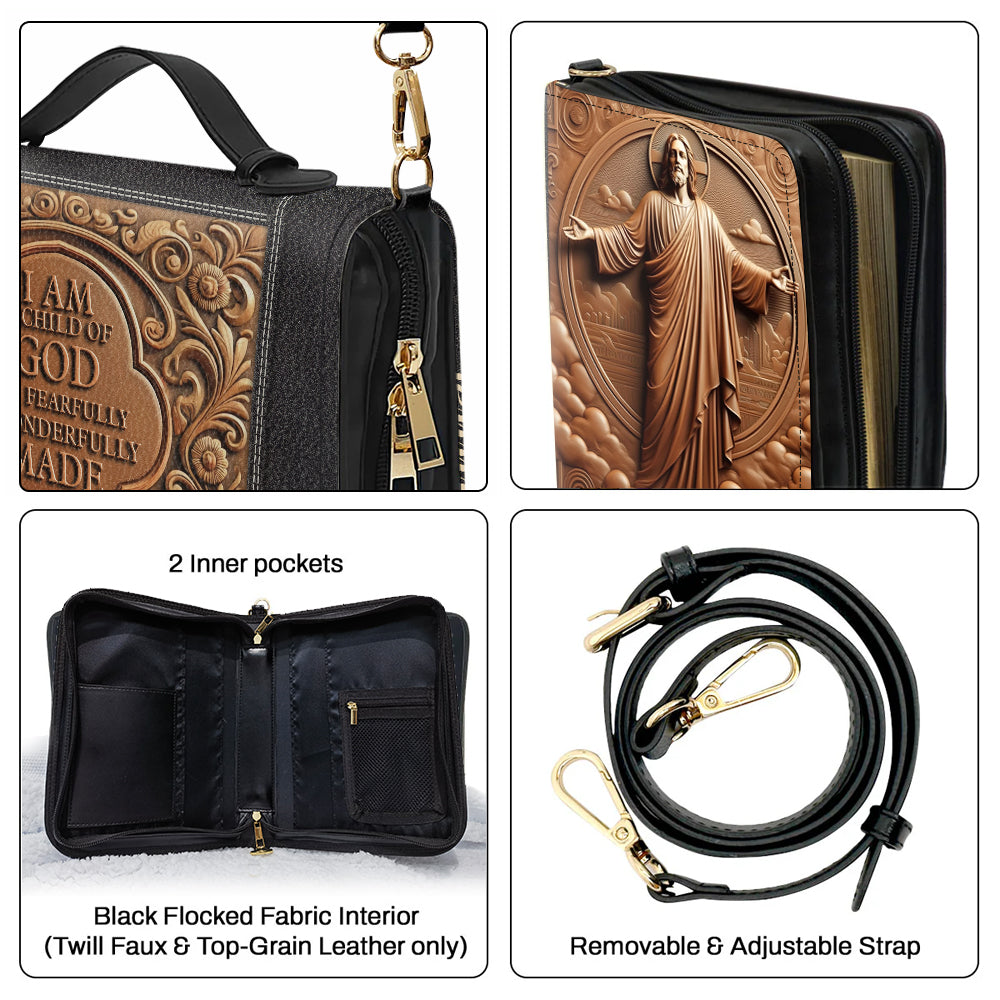 I'm A Child Of God - Personalized Christian Leather Bible Cover Bag