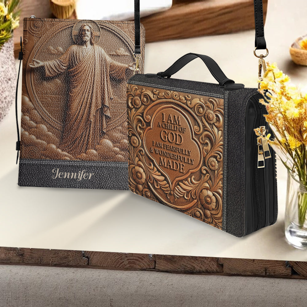 I'm A Child Of God - Personalized Christian Leather Bible Cover Bag