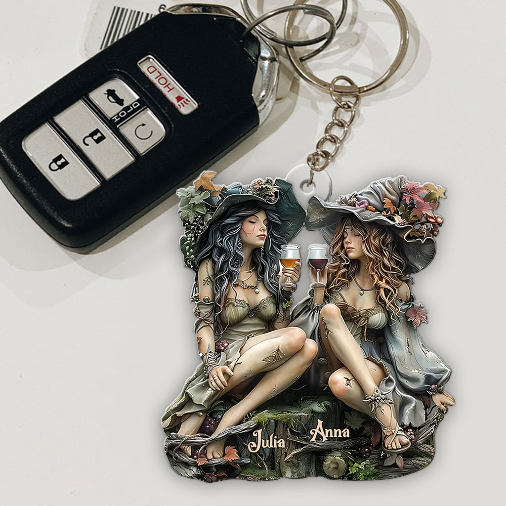 Witch Besties - Personalized Bestie Custom Shaped Keychain