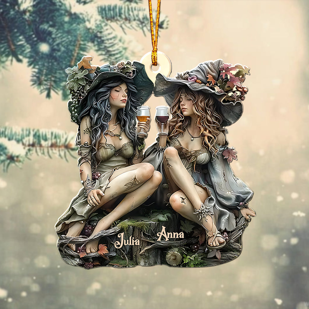 Witch Besties - Personalized Bestie Custom Shaped Ornament