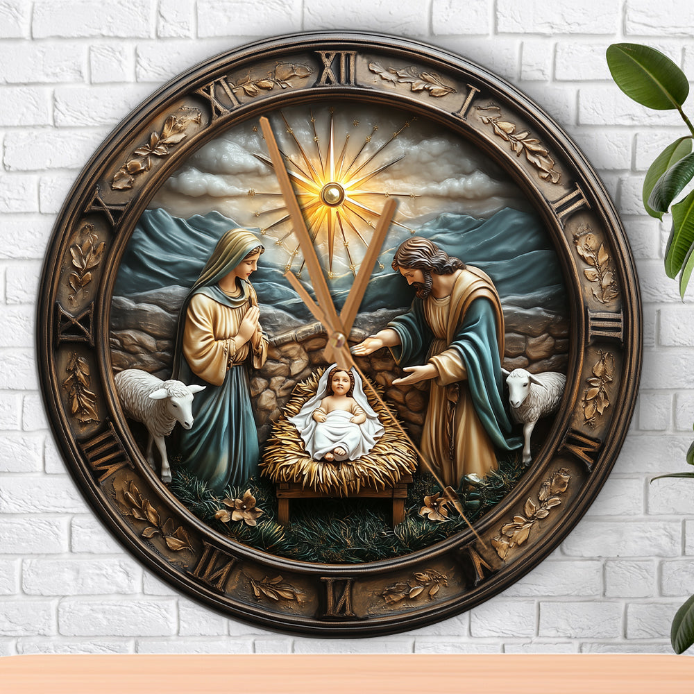 Nativity Time - Christian Wall Clock
