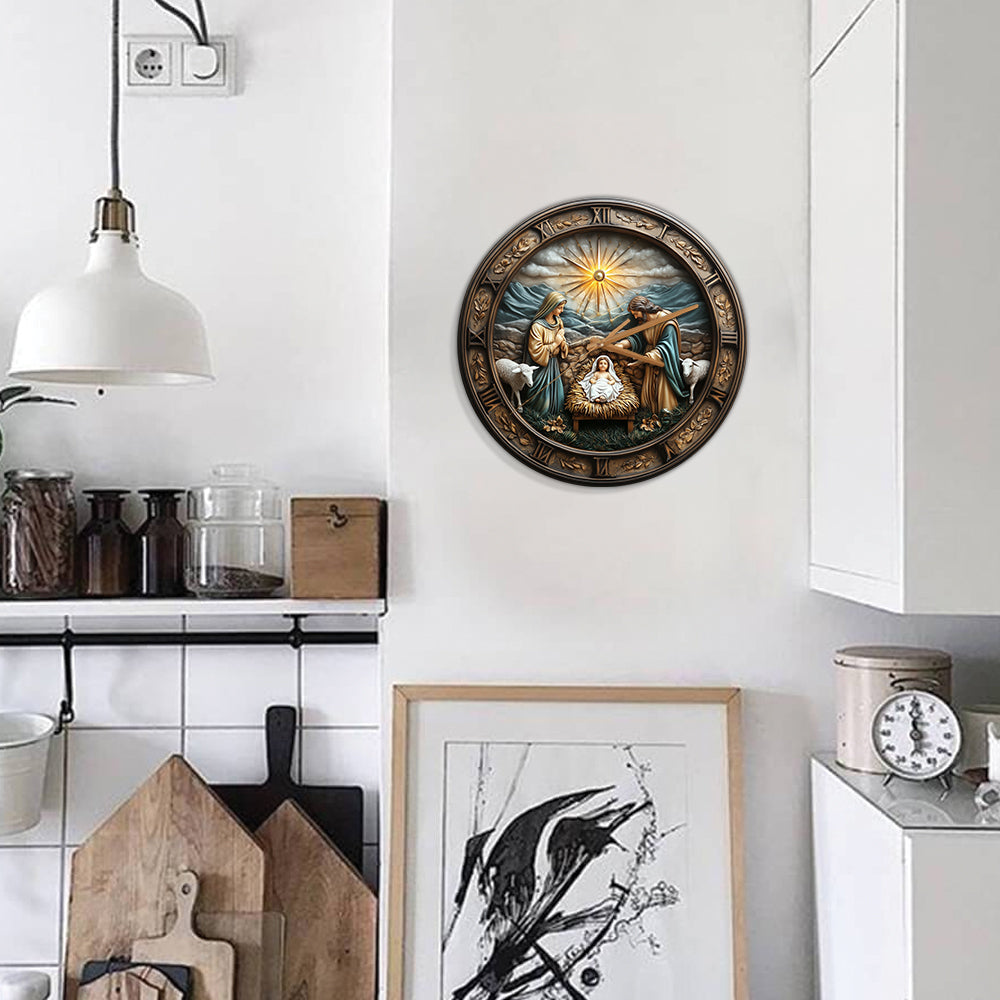 Nativity Time - Christian Wall Clock