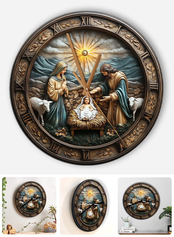 Nativity Time - Christian Wall Clock