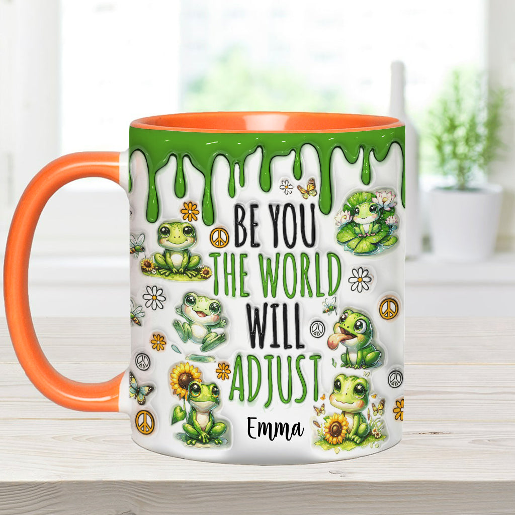 Be You The World Will Adjust - Personalized Hippie Accent Mug