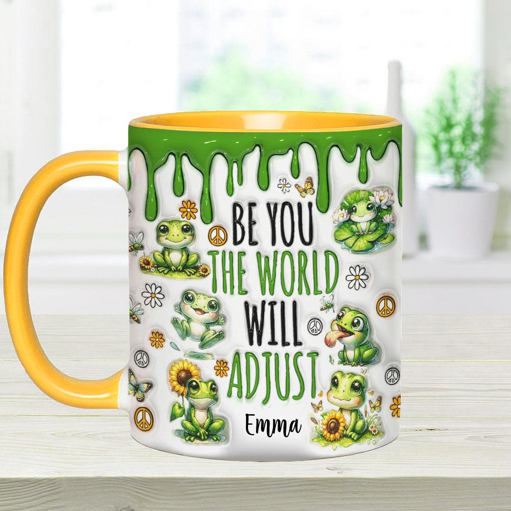 Be You The World Will Adjust - Personalized Hippie Accent Mug