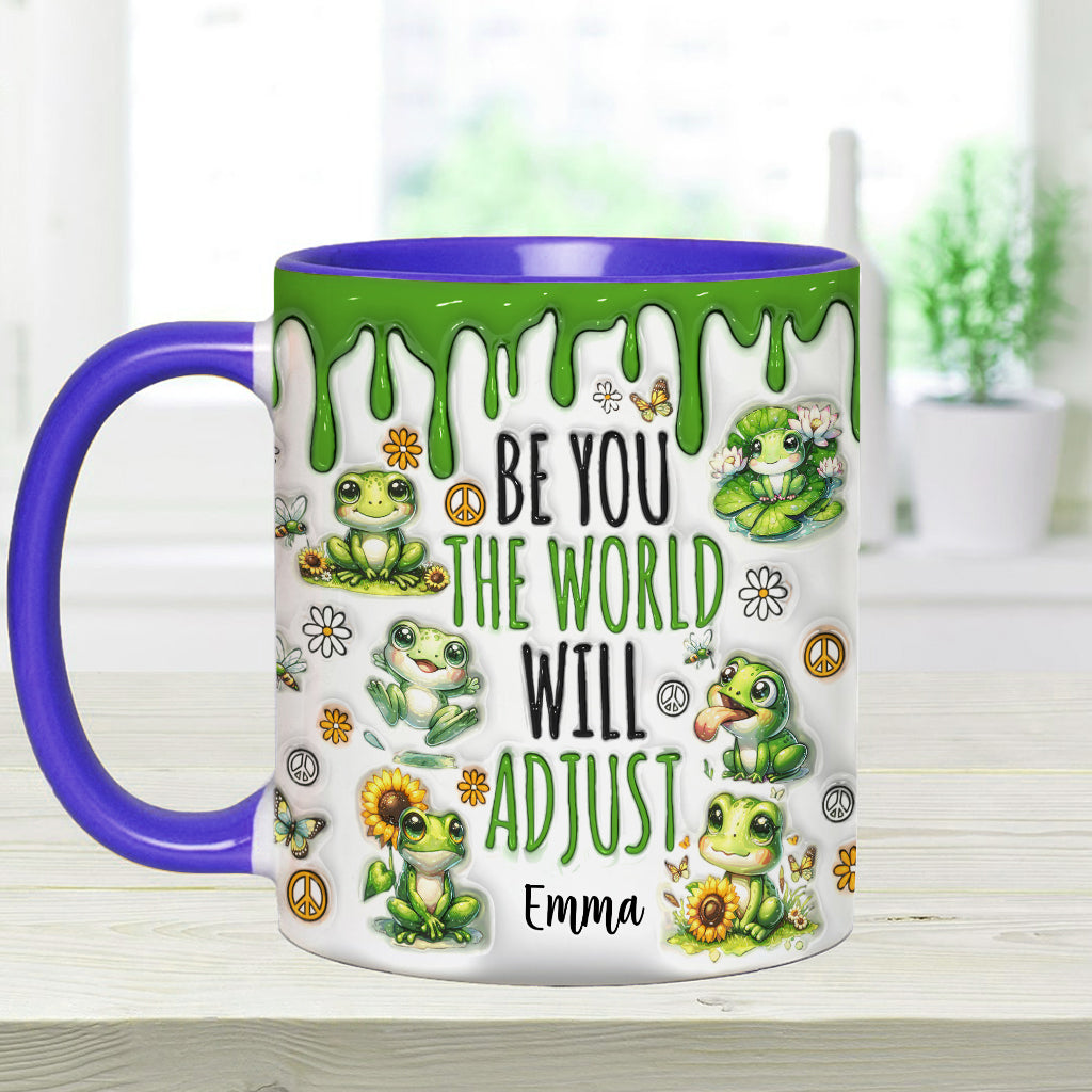 Be You The World Will Adjust - Personalized Hippie Accent Mug