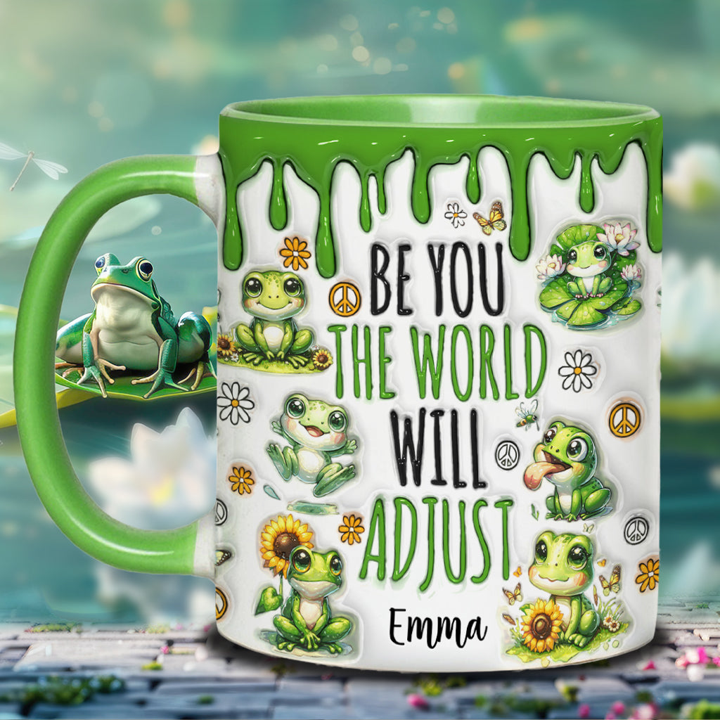Be You The World Will Adjust - Personalized Hippie Accent Mug