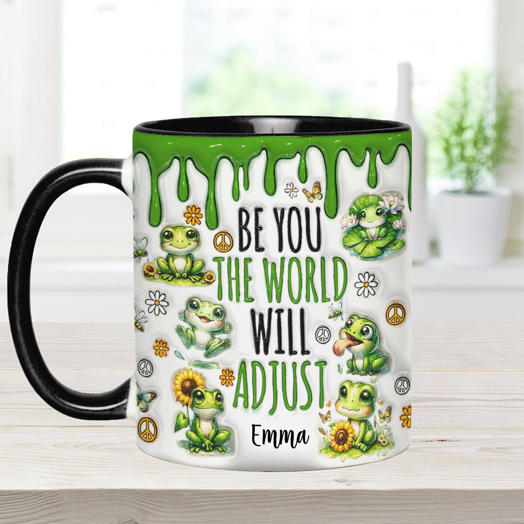 Be You The World Will Adjust - Personalized Hippie Accent Mug
