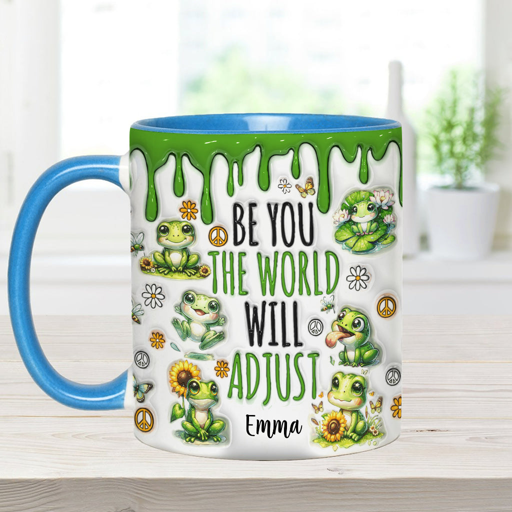 Be You The World Will Adjust - Personalized Hippie Accent Mug