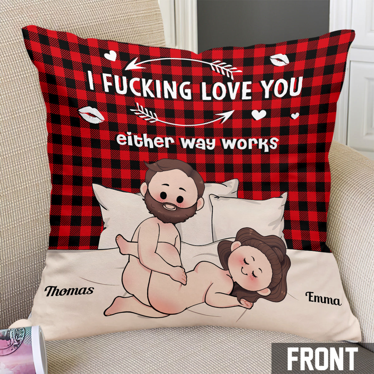 I Love You - Personalized Couple Throw Pillow