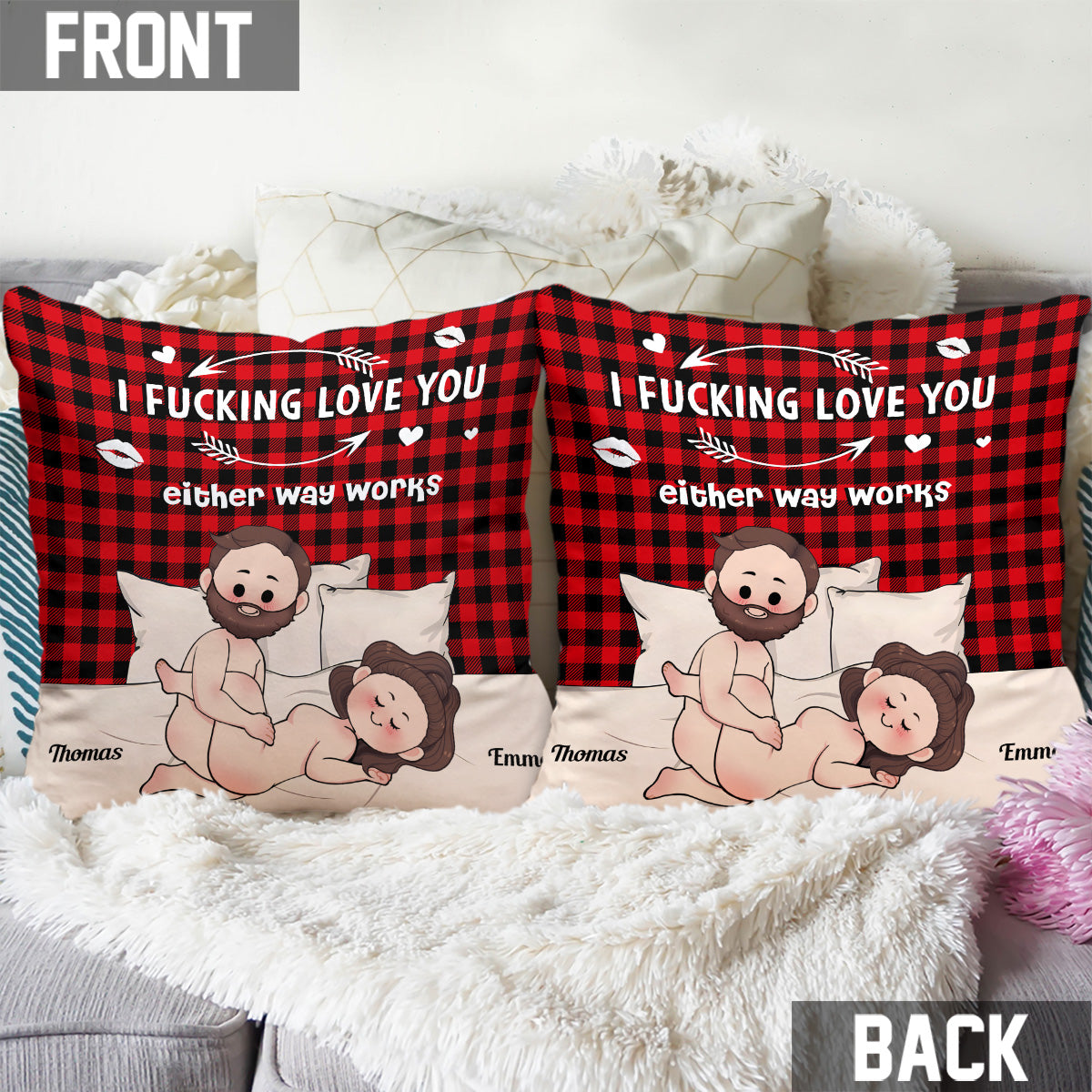 I Love You - Personalized Couple Throw Pillow