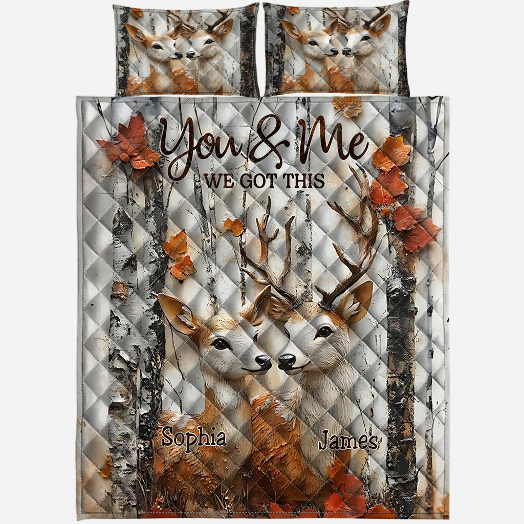 It's You & Me - Personalized Hunting Quilt Set