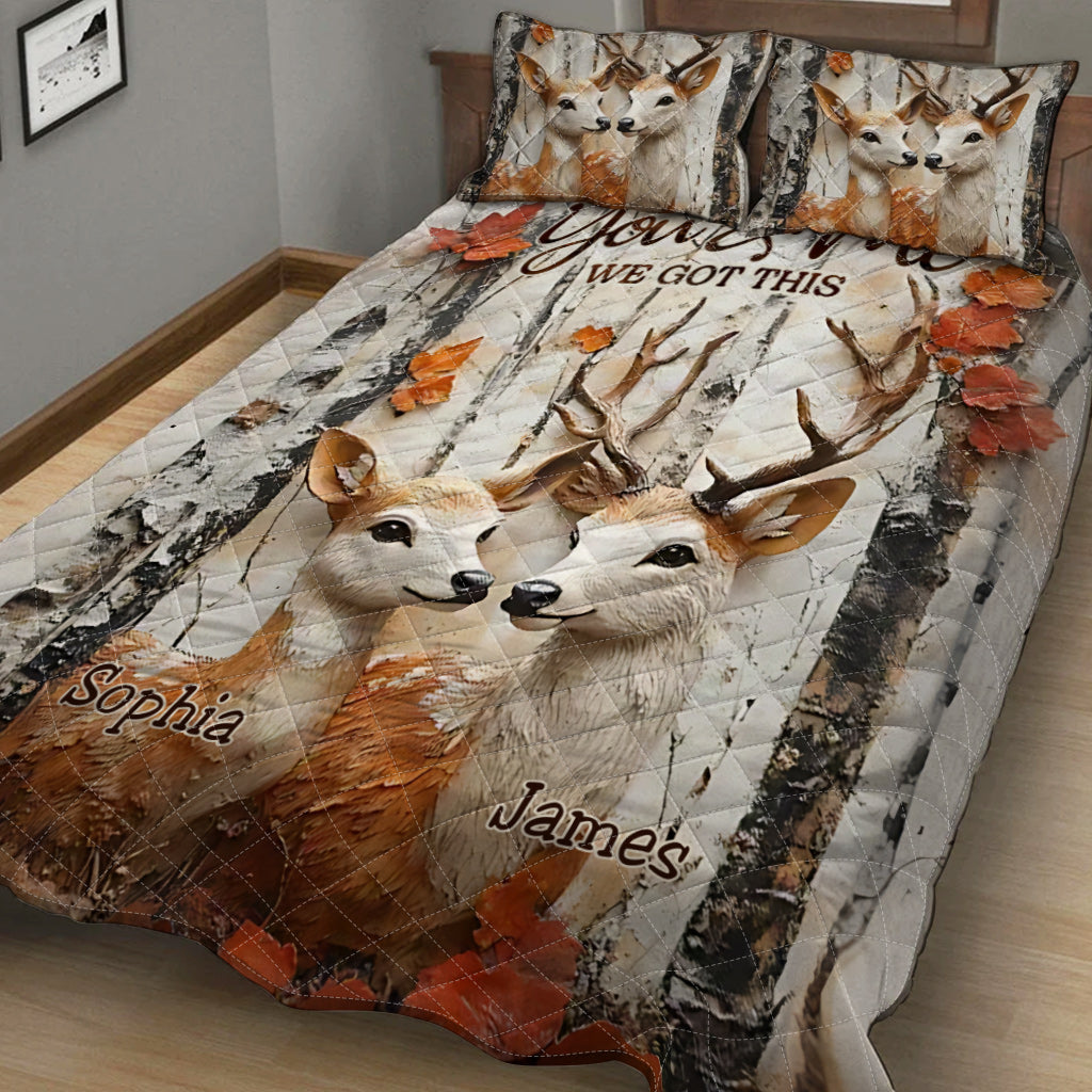 It's You & Me - Personalized Hunting Quilt Set