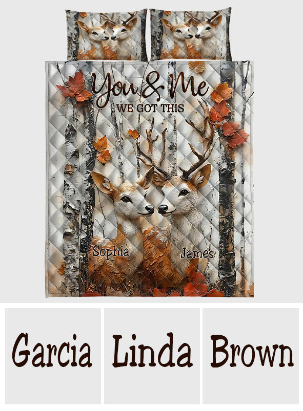 It's You & Me - Personalized Hunting Quilt Set