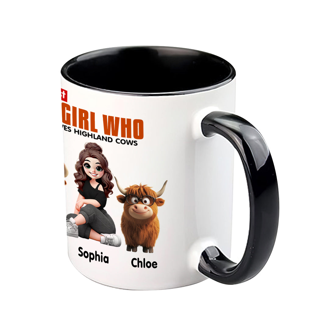 Just A Girl Who Loves Highland Cows - Personalized Accent Mug