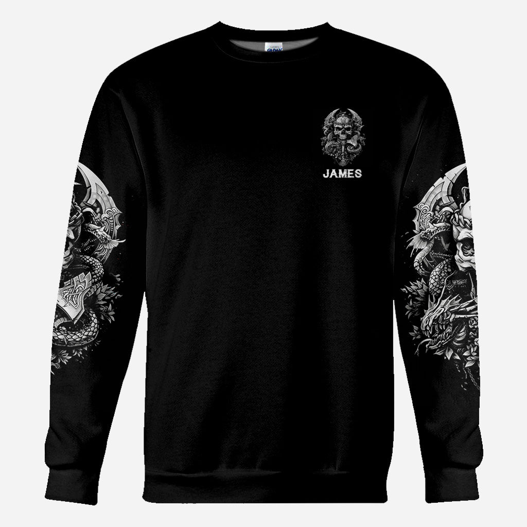 One Day I'm Gonna Just Say - Personalized Skull All Over Shirt