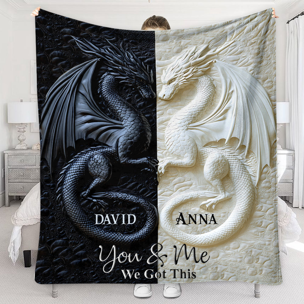 You & Me We Got This - Personalized Dragon Blanket