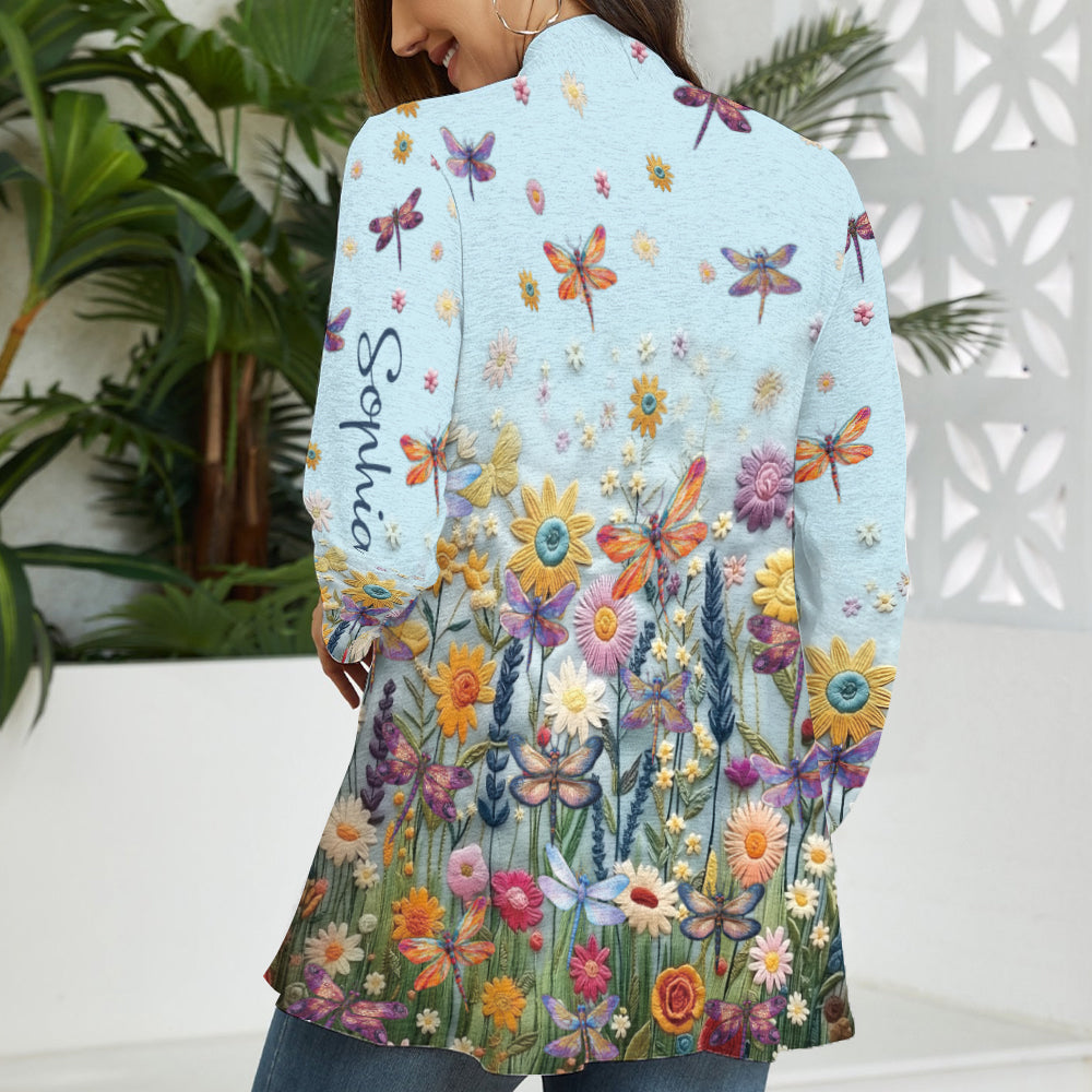Pollinator Floral Garden - Personalized Gardening Cardigan