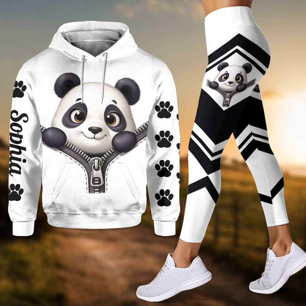 Cute Panda - Personalized Panda Lover Hoodie and Leggings