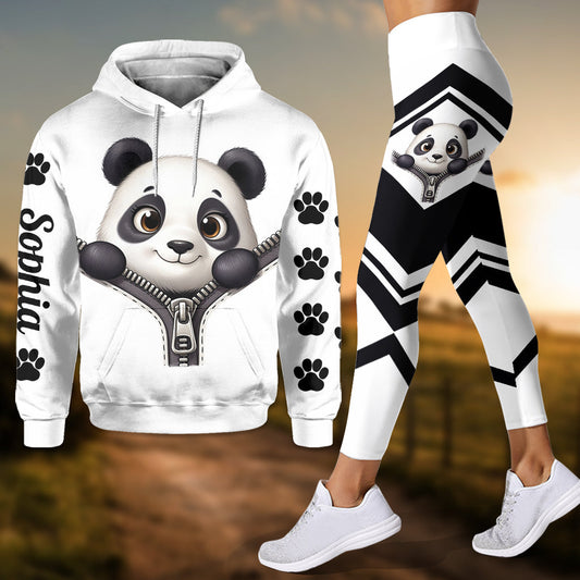Cute Panda - Personalized Panda Lover Hoodie and Leggings
