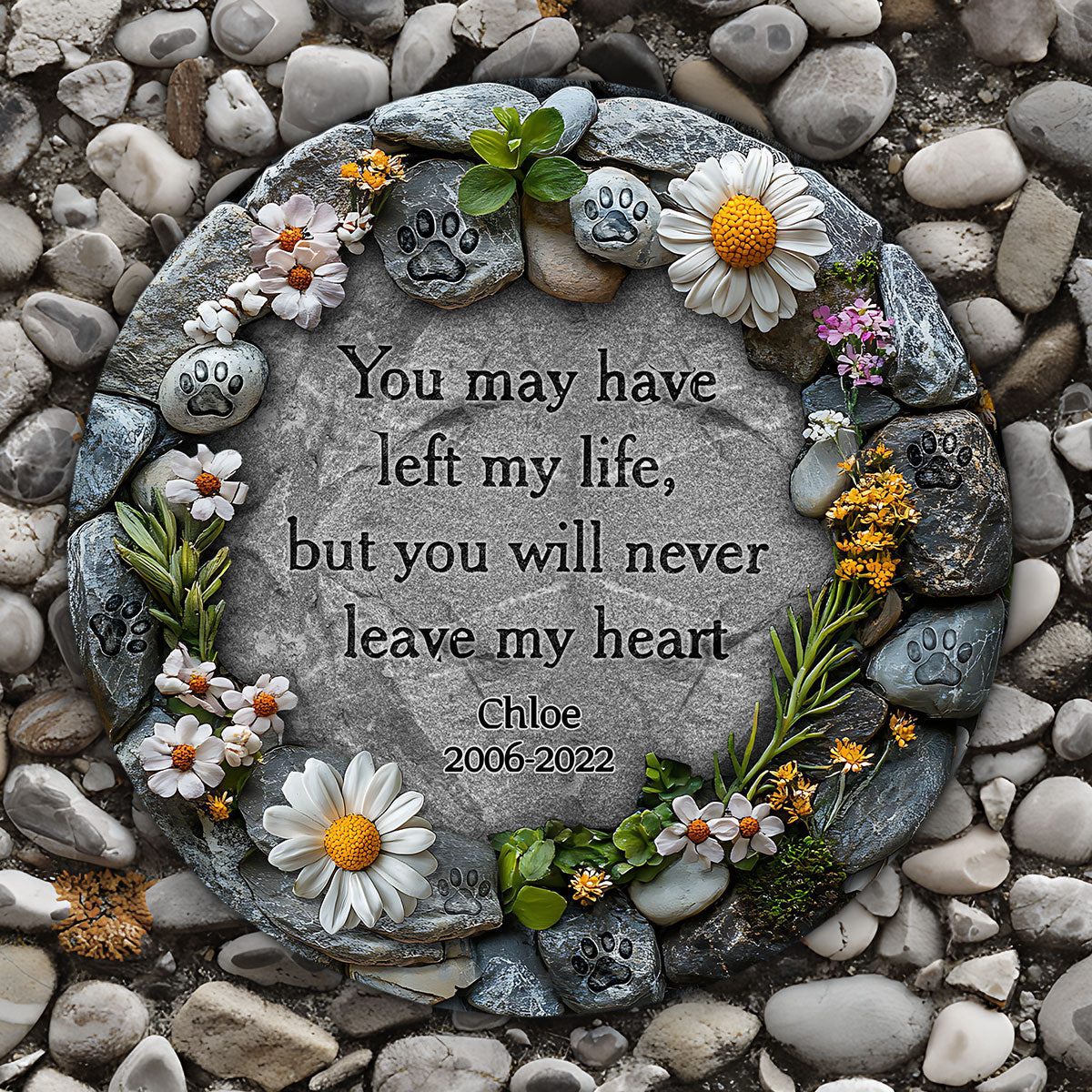 You May Have Left - Personalized Dog Round Shaped Stone