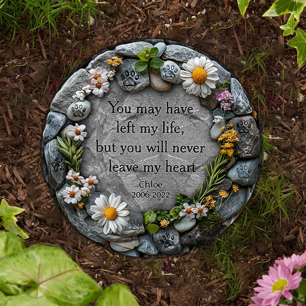 You May Have Left - Personalized Dog Round Shaped Stone