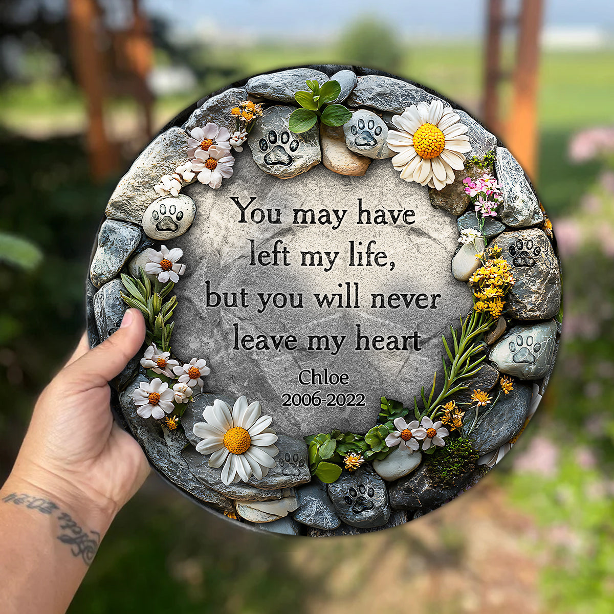 You May Have Left - Personalized Dog Round Shaped Stone