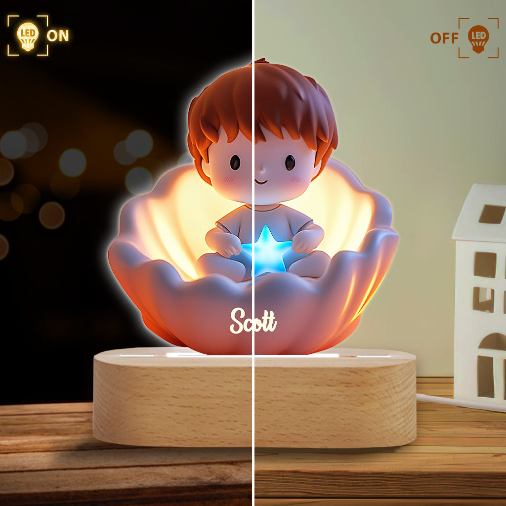 Sweet Dreams - Personalized Kid Shaped Plaque Light Base