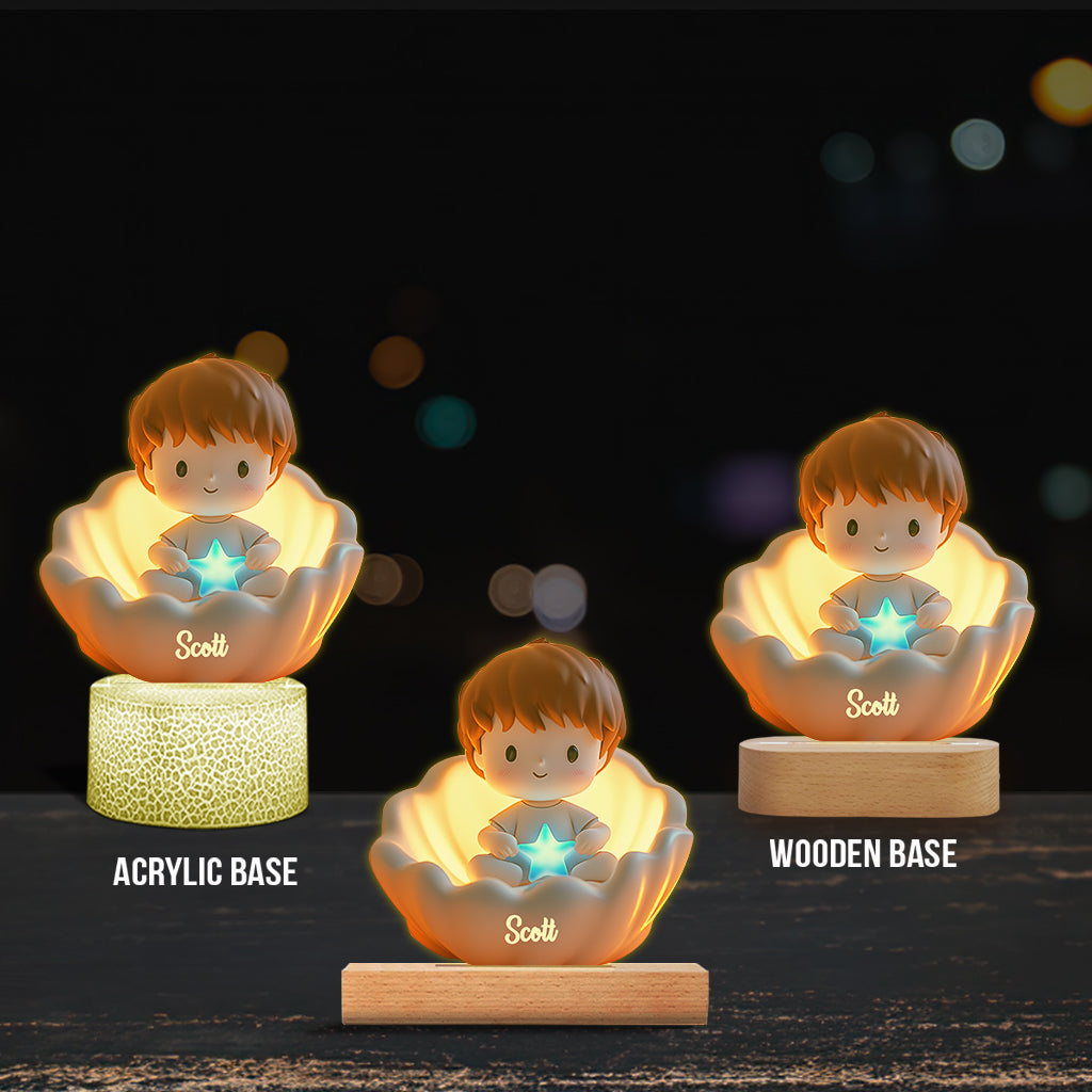 Sweet Dreams - Personalized Kid Shaped Plaque Light Base