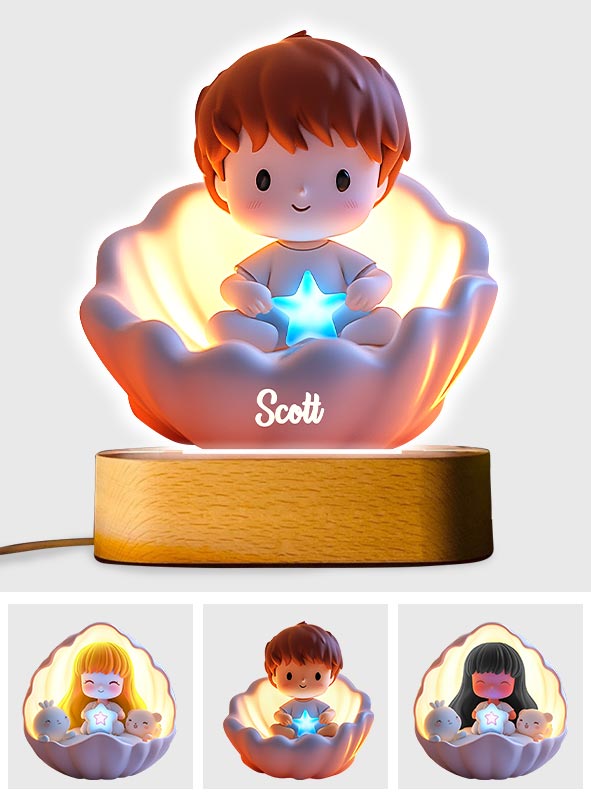 Sweet Dreams - Personalized Kid Shaped Plaque Light Base