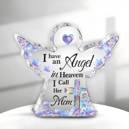 Angel In Heaven - Personalized Memorial Custom Shaped Acrylic Plaque