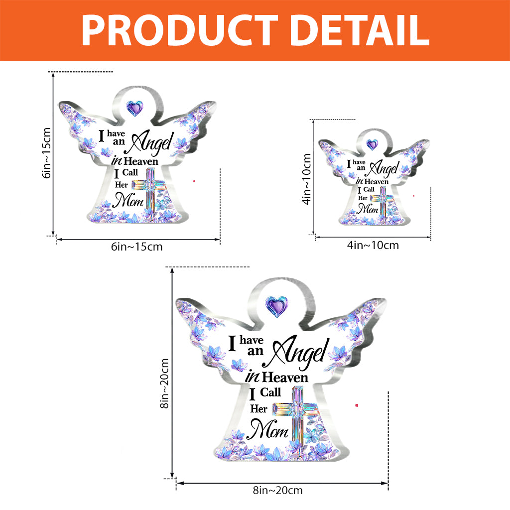 Angel In Heaven - Personalized Memorial Custom Shaped Acrylic Plaque
