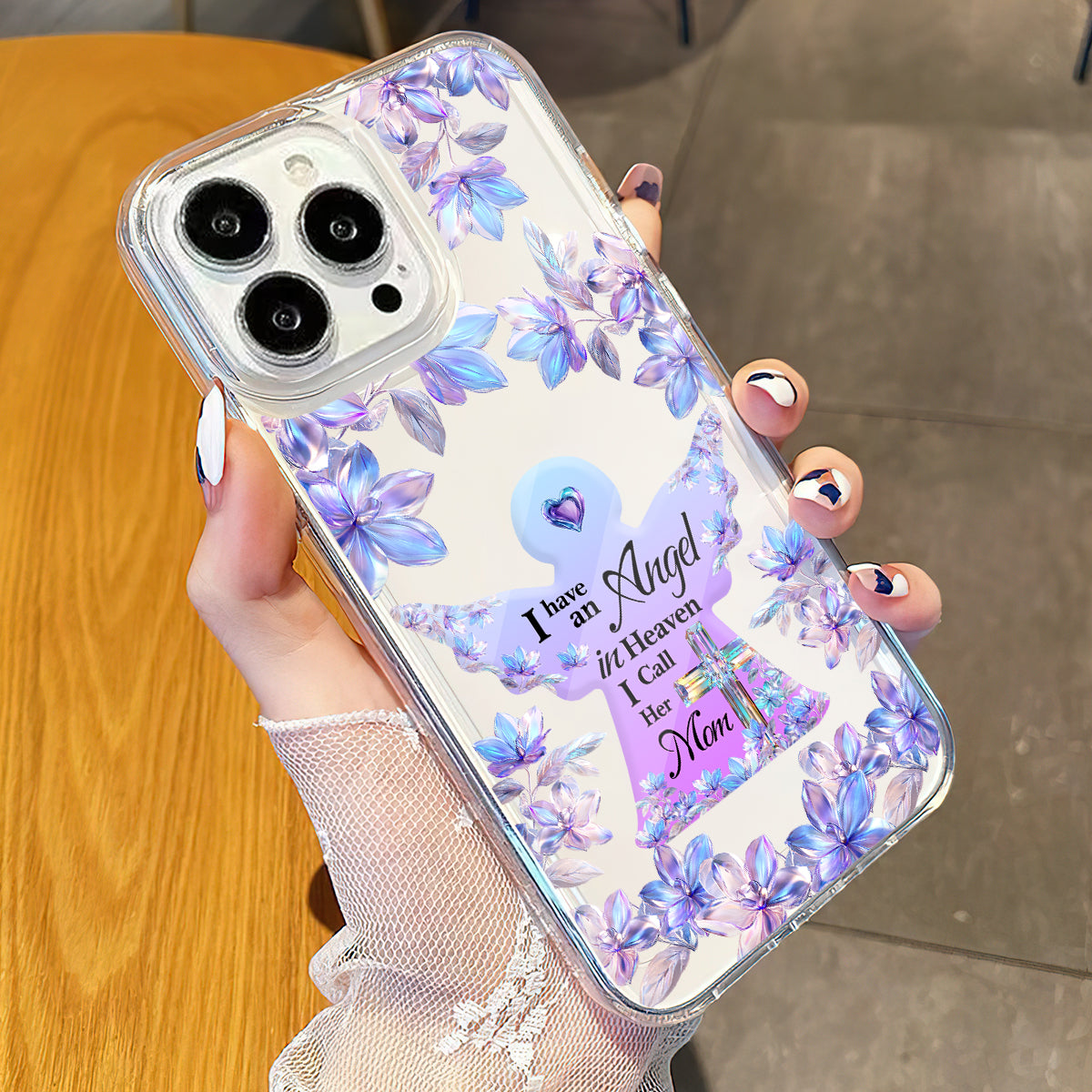 Angel In Heaven - Personalized Memorial Clear Phone Case