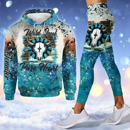 Wild Soul Pure Heart - Personalized Western Outfit Hoodie and Leggings