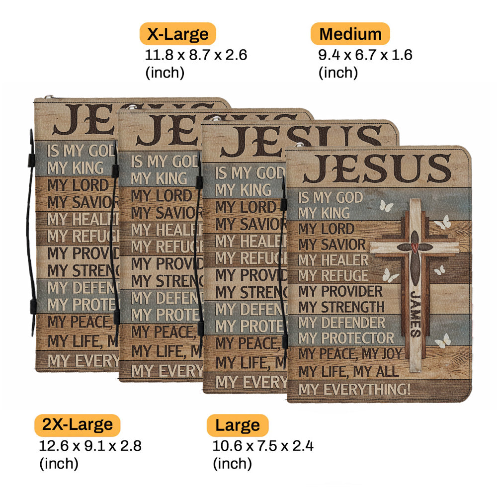 My God My King - Personalized Christian Leather Bible Cover Bag