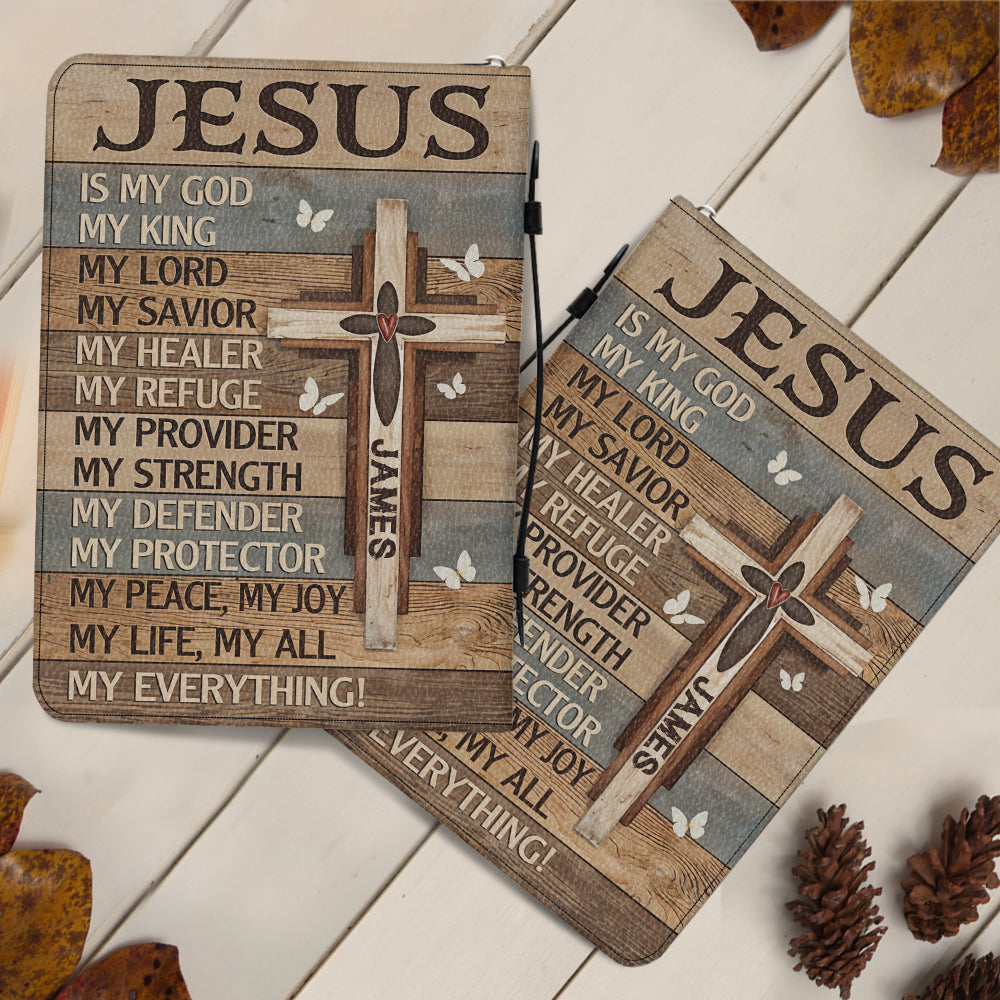 My God My King - Personalized Christian Leather Bible Cover Bag