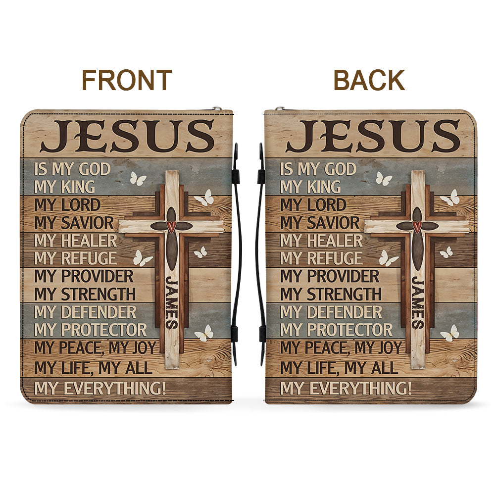 My God My King - Personalized Christian Leather Bible Cover Bag