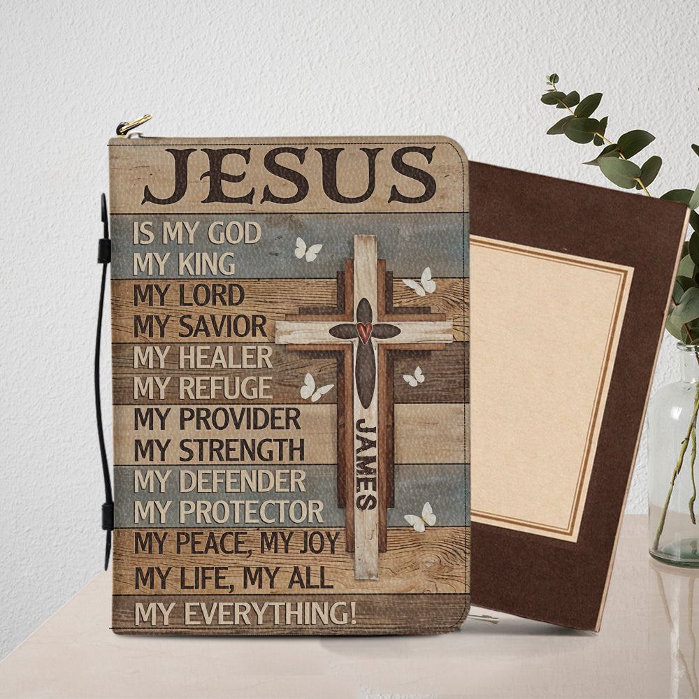 My God My King - Personalized Christian Leather Bible Cover Bag