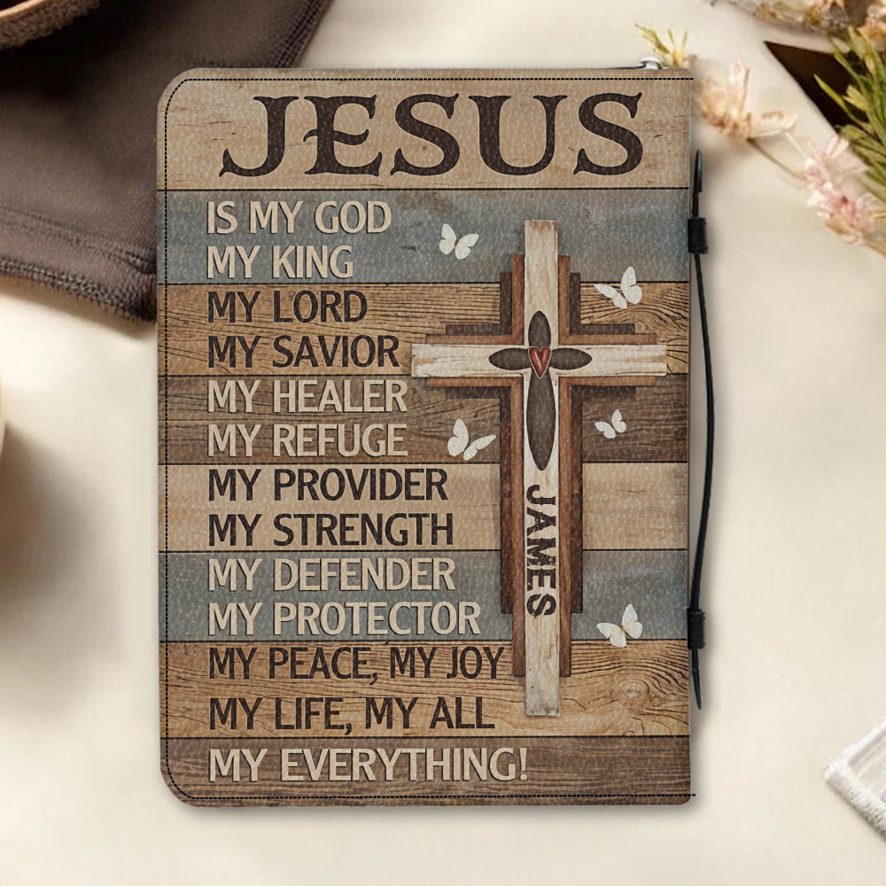 My God My King - Personalized Christian Leather Bible Cover Bag