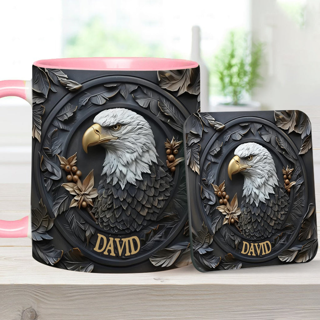 Strong Eagle - Personalized Bald Eagle Accent Mug