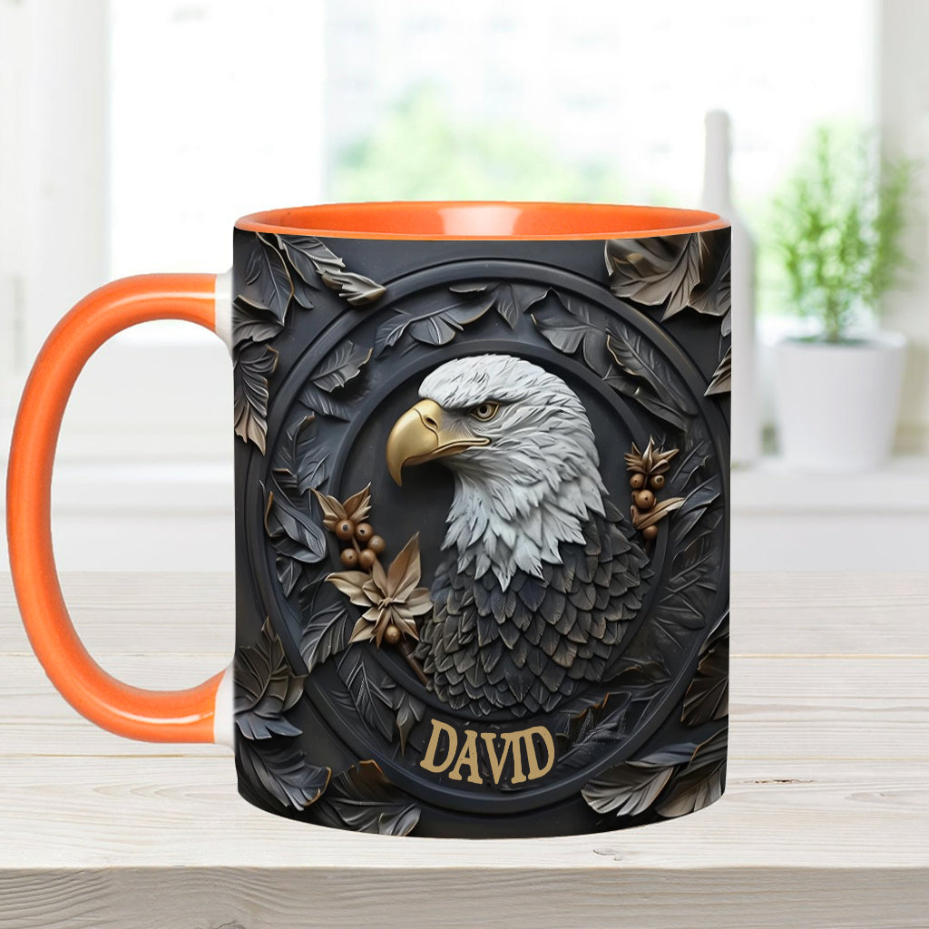 Strong Eagle - Personalized Bald Eagle Accent Mug