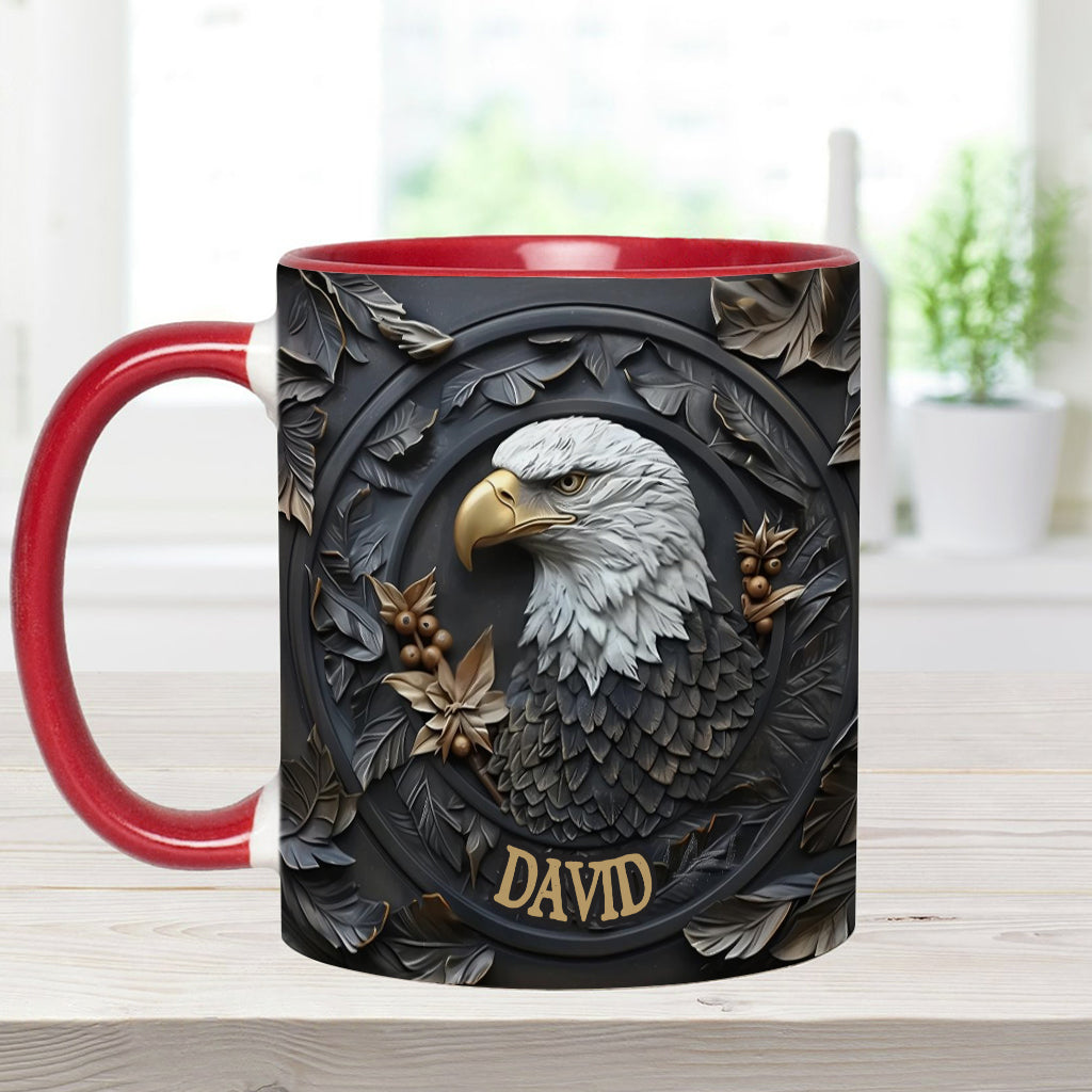 Strong Eagle - Personalized Bald Eagle Accent Mug