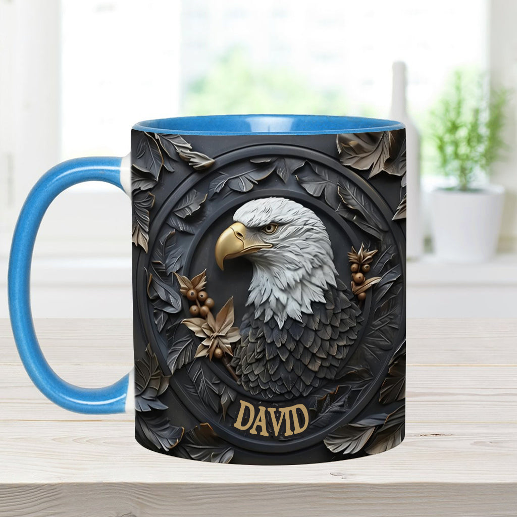 Strong Eagle - Personalized Bald Eagle Accent Mug