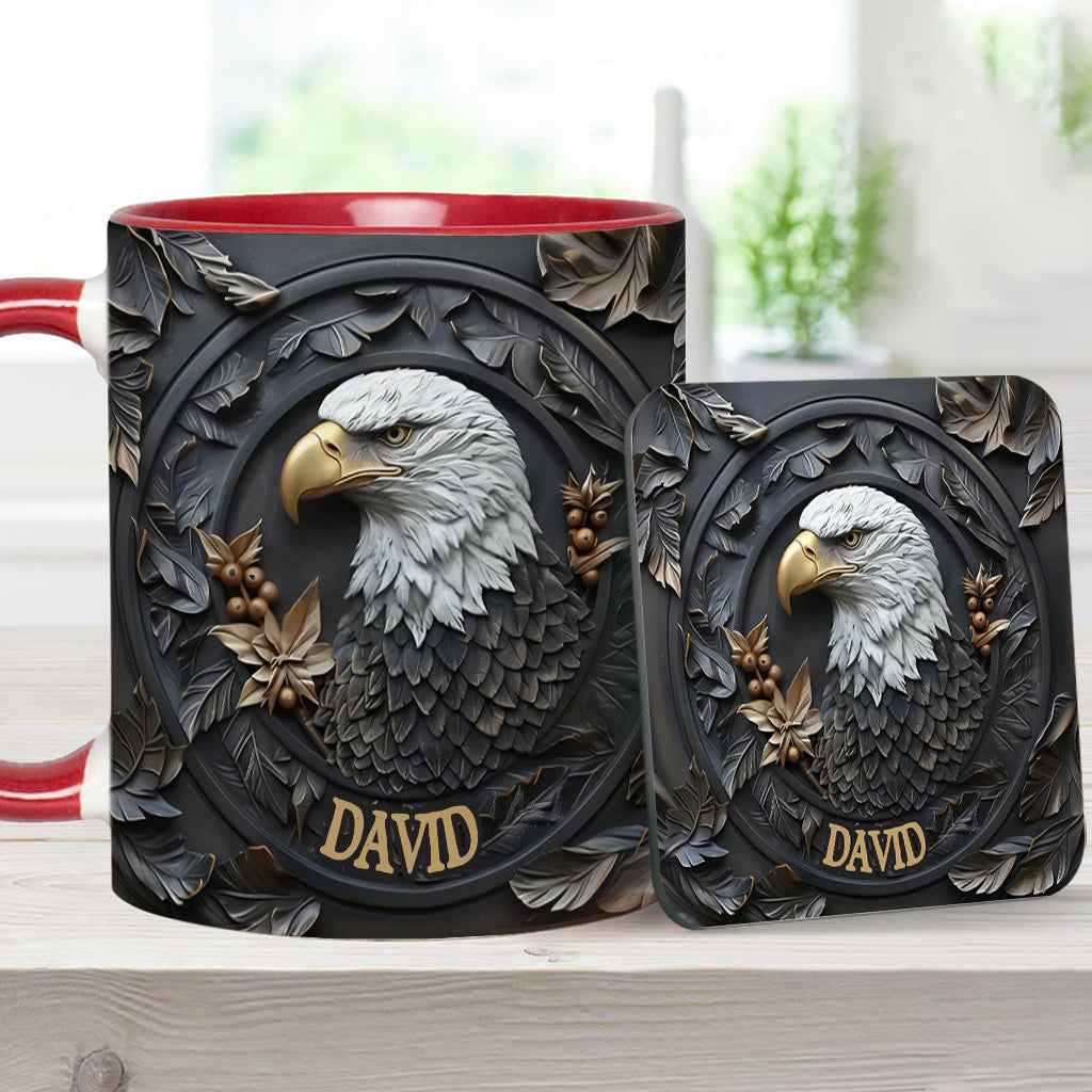 Strong Eagle - Personalized Bald Eagle Accent Mug