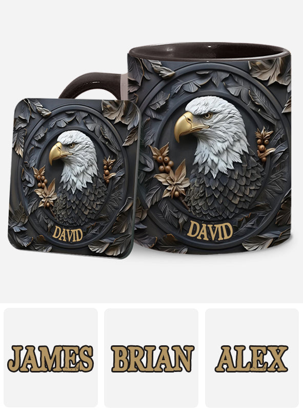 Strong Eagle - Personalized Bald Eagle Accent Mug