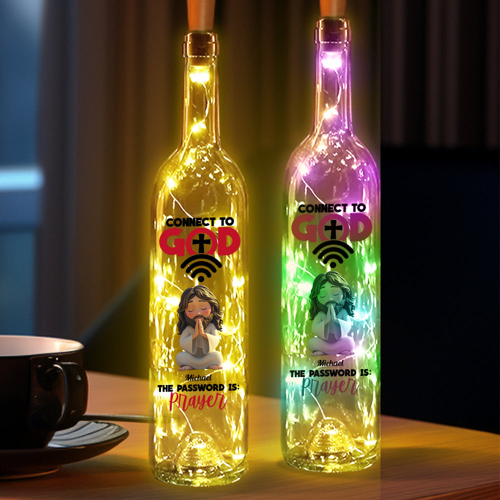 Connect To God - Personalized Christian Wine Bottle Lamp