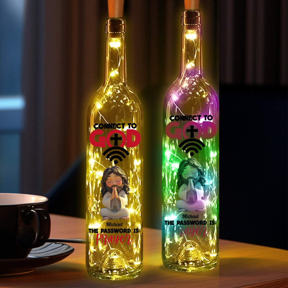 Connect To God - Personalized Christian Wine Bottle Lamp