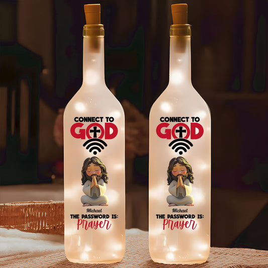 Connect To God - Personalized Christian Wine Bottle Lamp