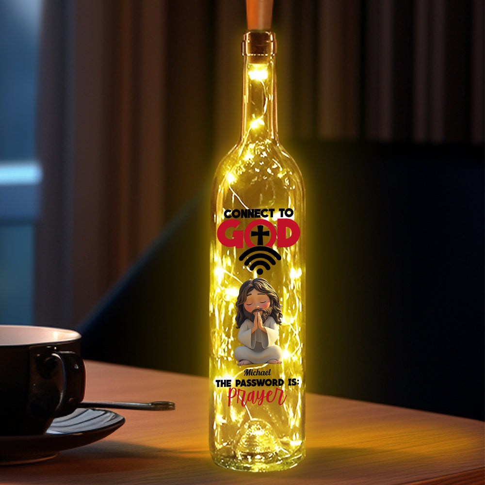 Connect To God - Personalized Christian Wine Bottle Lamp